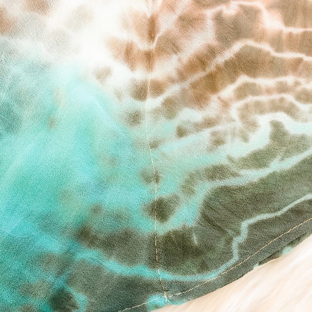Anthropologie Gypsy 05 100% Silk Blue & Gray Ombre Slip On‎ Cover Up Size XS - Picture 5 of 7